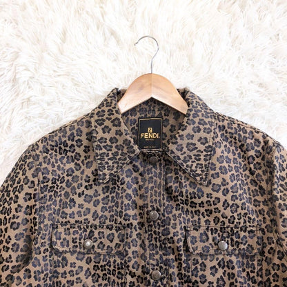FENDI Jacket FF Asian fit 2XL 44 US size XL Brown Authentic