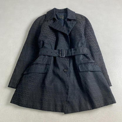 FENDI Coat FF Asian fit XL US size L Black Authentic