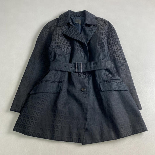 FENDI Coat FF Asian fit XL US size L Black Authentic