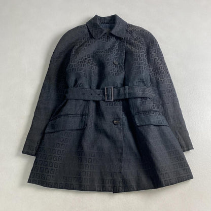 FENDI Coat FF Asian fit XL US size L Black Authentic
