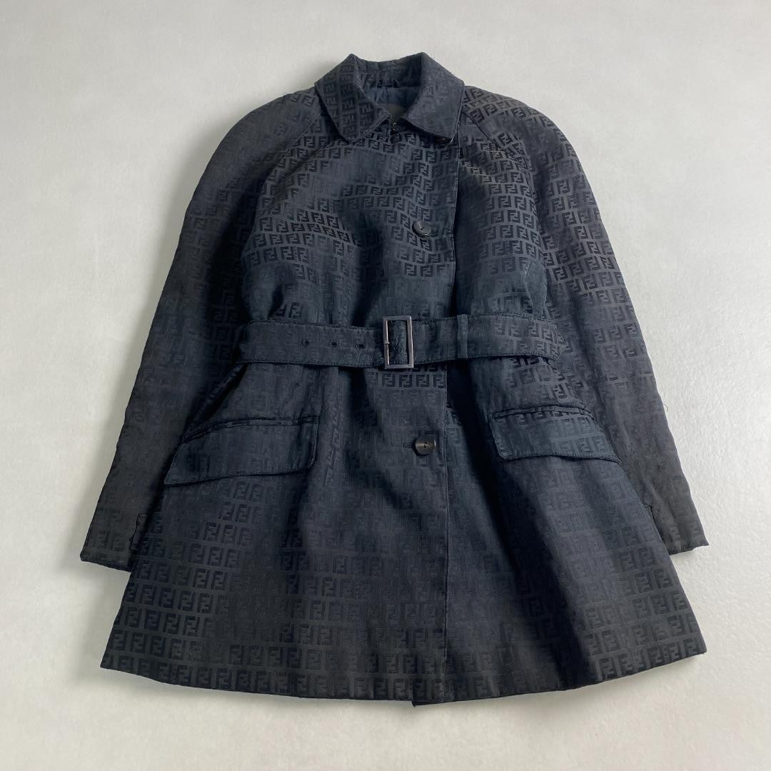 FENDI Coat FF Asian fit XL US size L Black Authentic