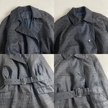 FENDI Coat FF Asian fit XL US size L Black Authentic