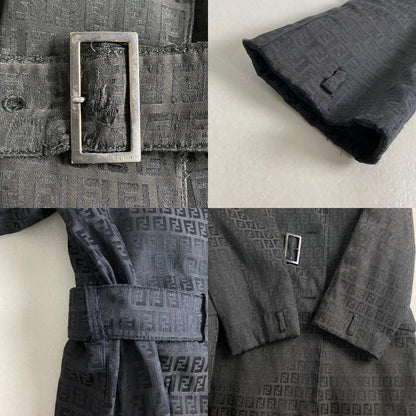 FENDI Coat FF Asian fit XL US size L Black Authentic