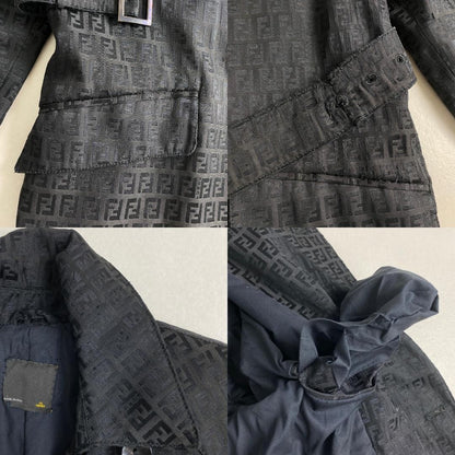 FENDI Coat FF Asian fit XL US size L Black Authentic