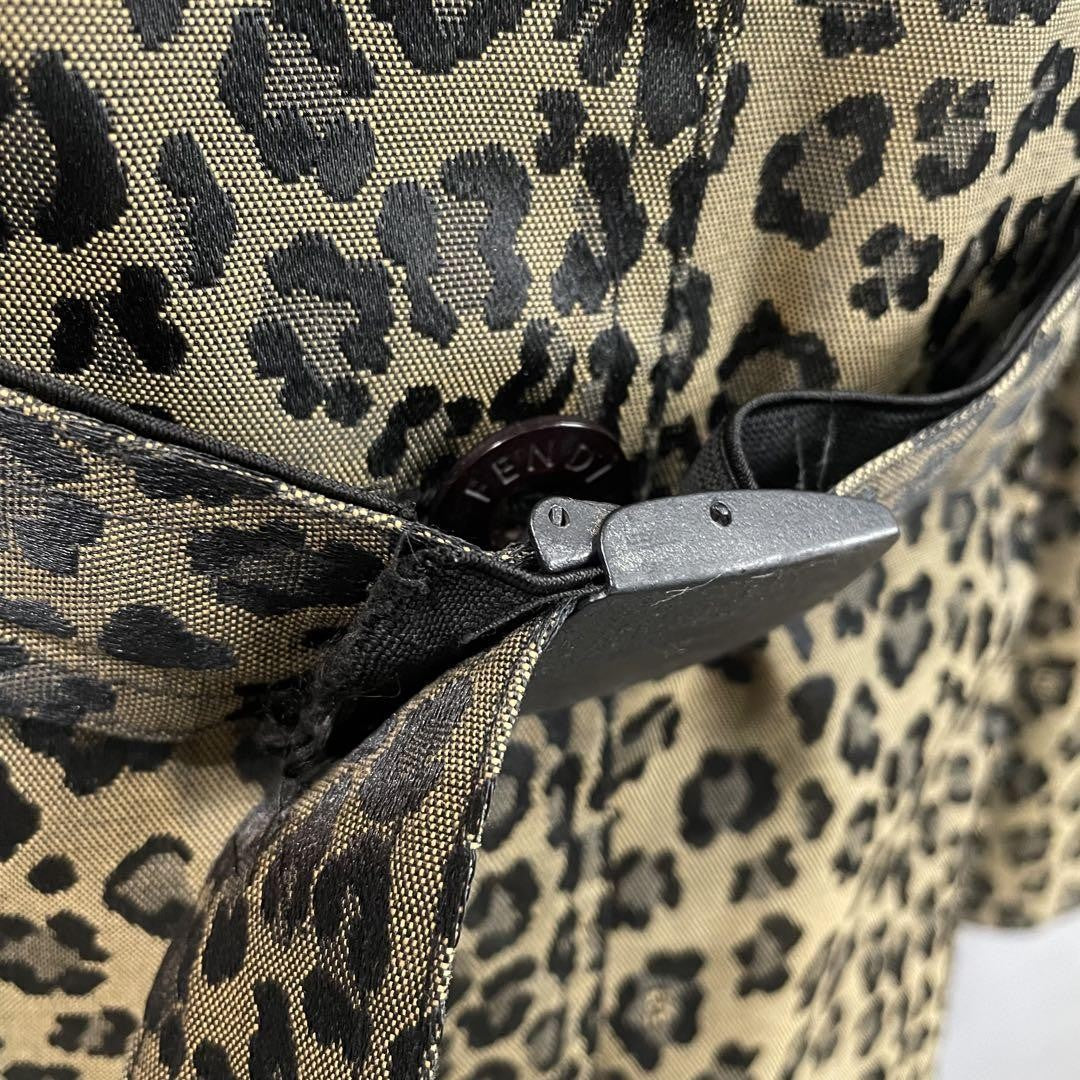 FENDI JEANS Jacket FF Leopard Asian fit L 40 US size M Authentic