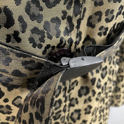 FENDI JEANS Jacket FF Leopard Asian fit L 40 US size M Authentic