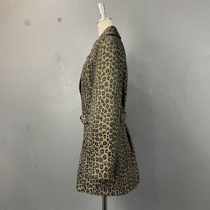 FENDI JEANS Jacket FF Leopard Asian fit L 40 US size M Authentic