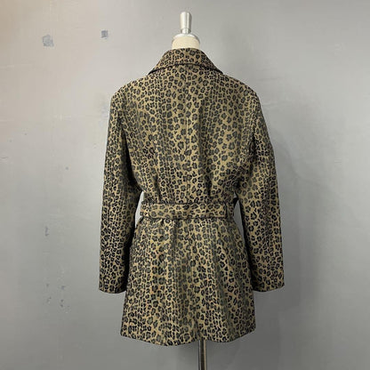 FENDI JEANS Jacket FF Leopard Asian fit L 40 US size M Authentic