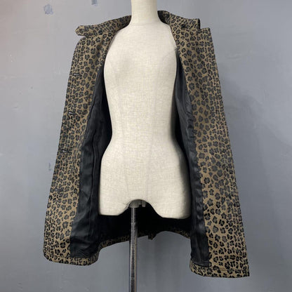 FENDI JEANS Jacket FF Leopard Asian fit L 40 US size M Authentic