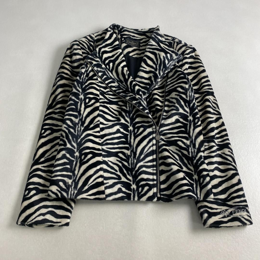 FENDI Jacket FF Asian fit L US size M Zebra Authentic