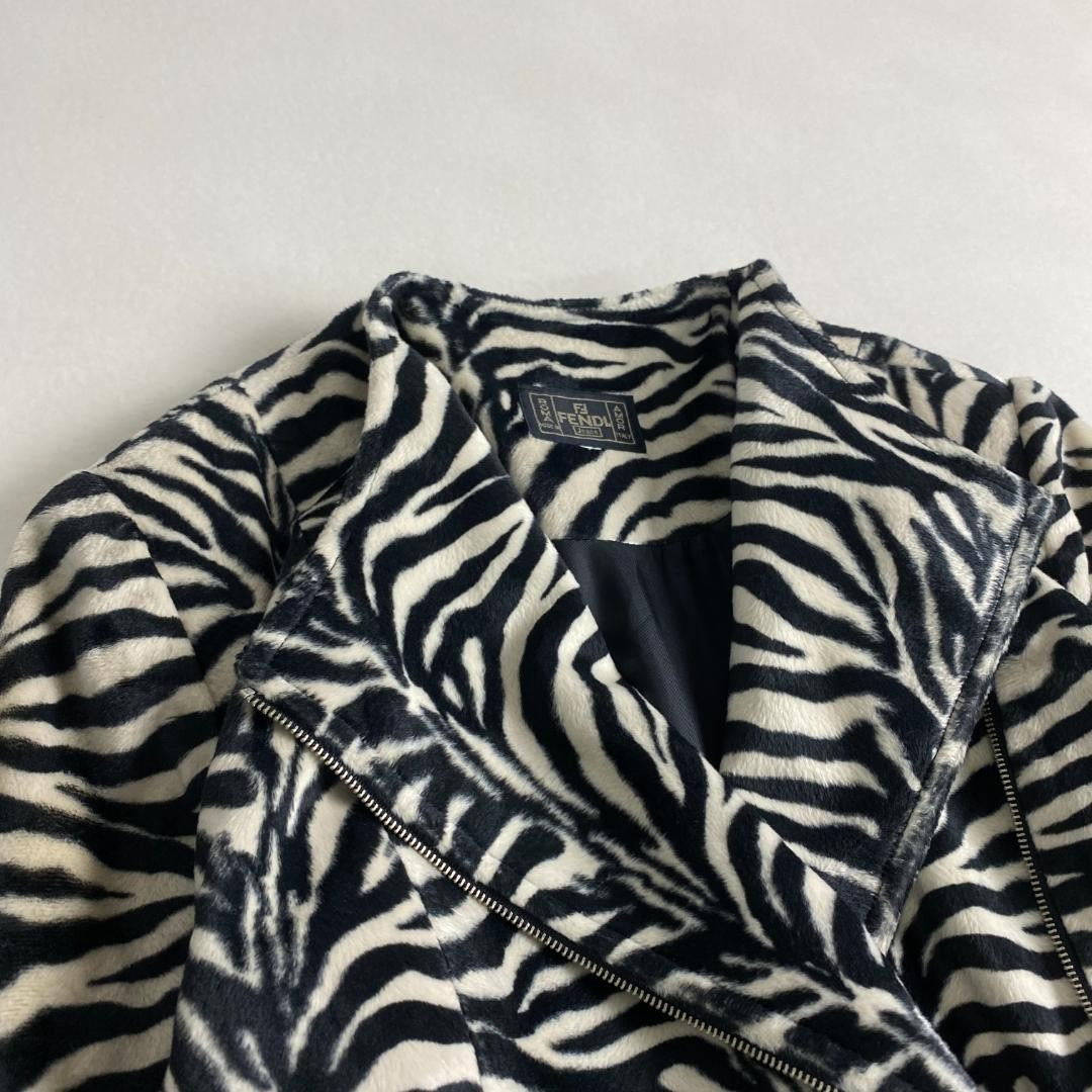 FENDI Jacket FF Asian fit L US size M Zebra Authentic