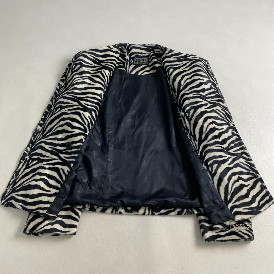FENDI Jacket FF Asian fit L US size M Zebra Authentic