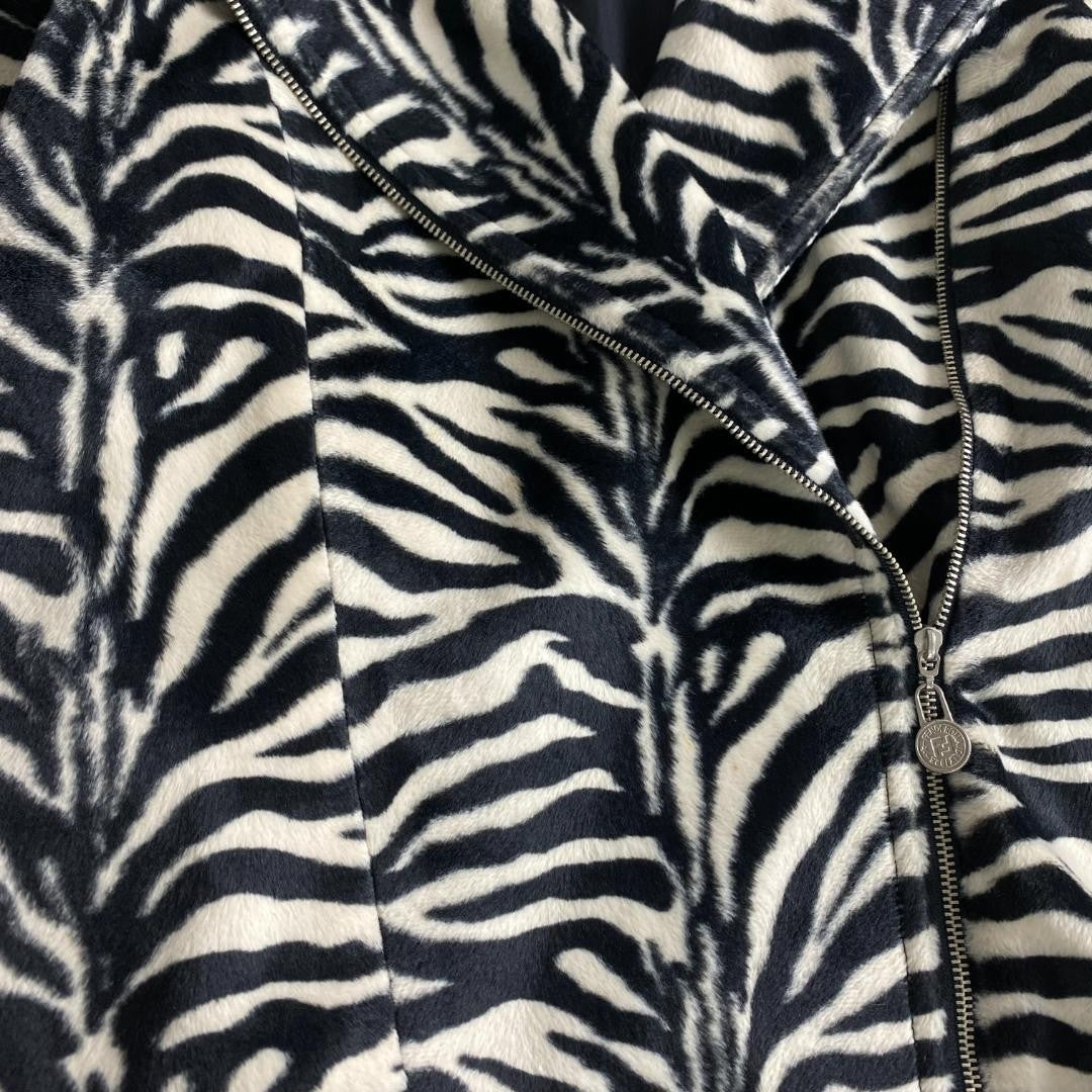 FENDI Jacket FF Asian fit L US size M Zebra Authentic