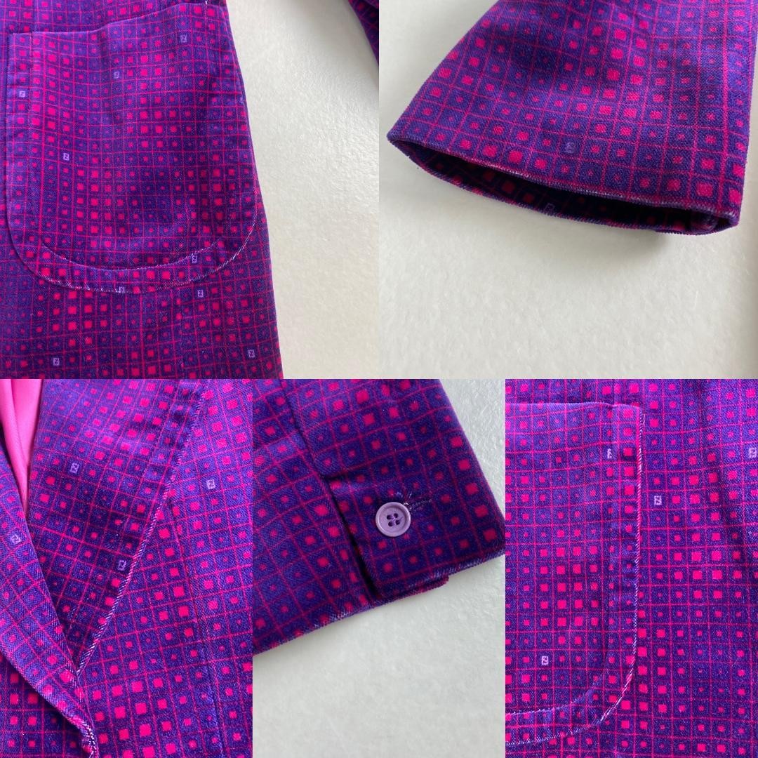 FENDI Jacket FF Asian fit L US size M Velvet Purple Authentic