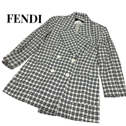 FENDI Jacket FF Asian fit L US size M White Authentic