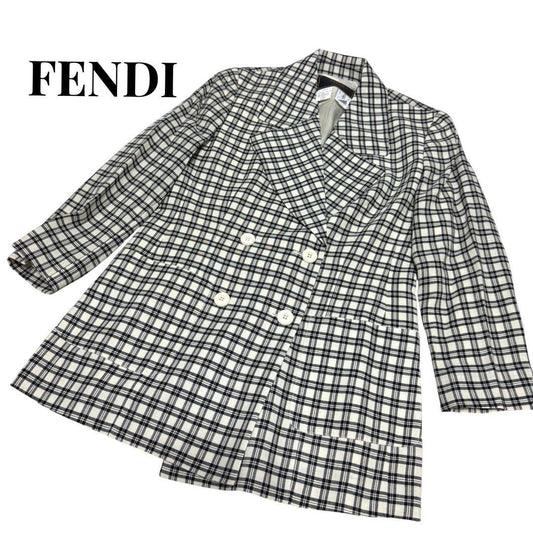 FENDI Jacket FF Asian fit L US size M White Authentic
