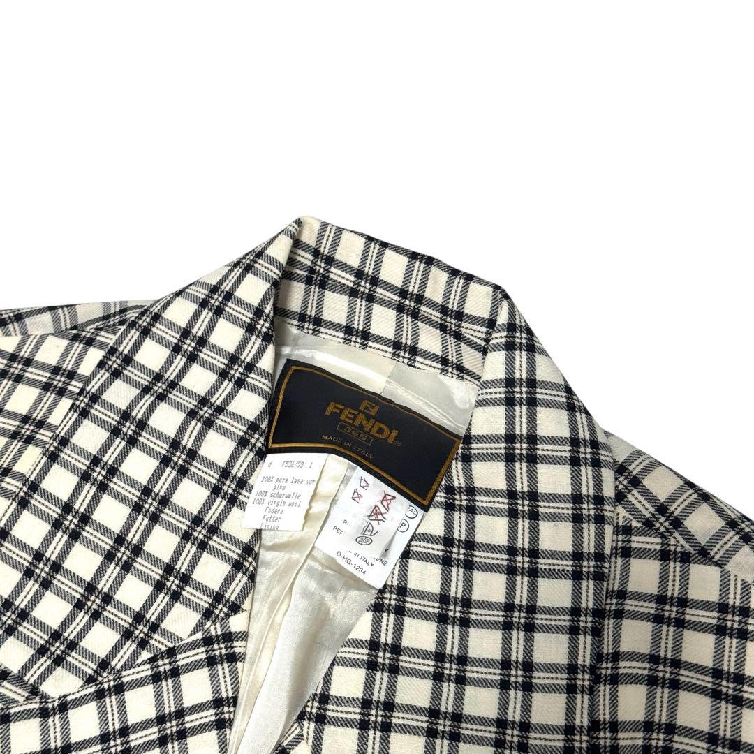 FENDI Jacket FF Asian fit L US size M White Authentic