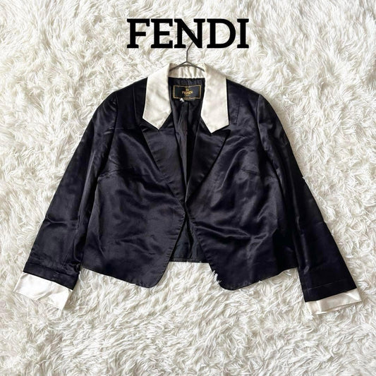 FENDI Jacket FF Asian fit L 40 US size M Black White Authentic