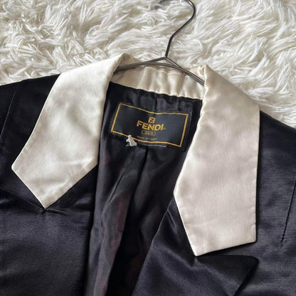 FENDI Jacket FF Asian fit L 40 US size M Black White Authentic