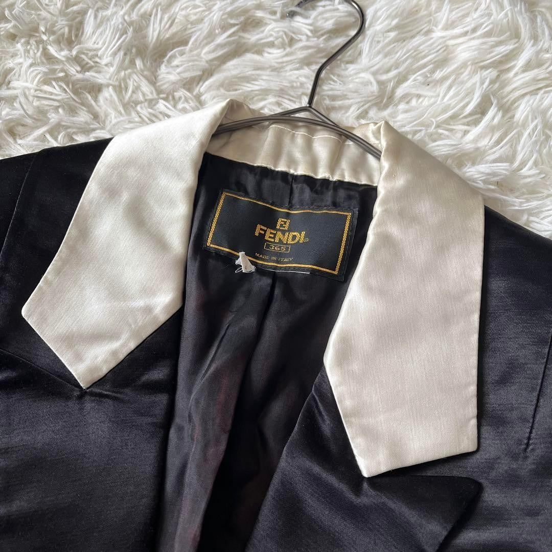 FENDI Jacket FF Asian fit L 40 US size M Black White Authentic