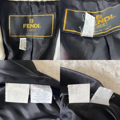 FENDI Jacket FF Asian fit L 40 US size M Black White Authentic
