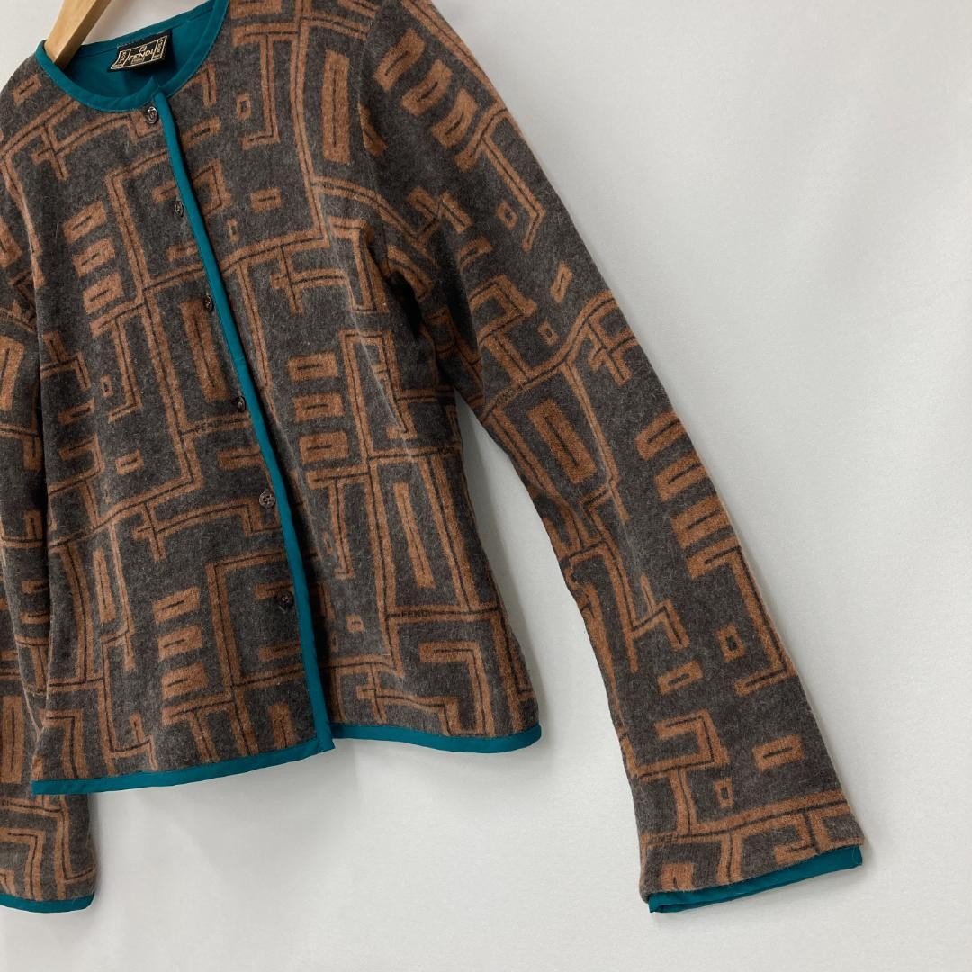 FENDI Jacket FF Asian fit M US size S Brown Authentic
