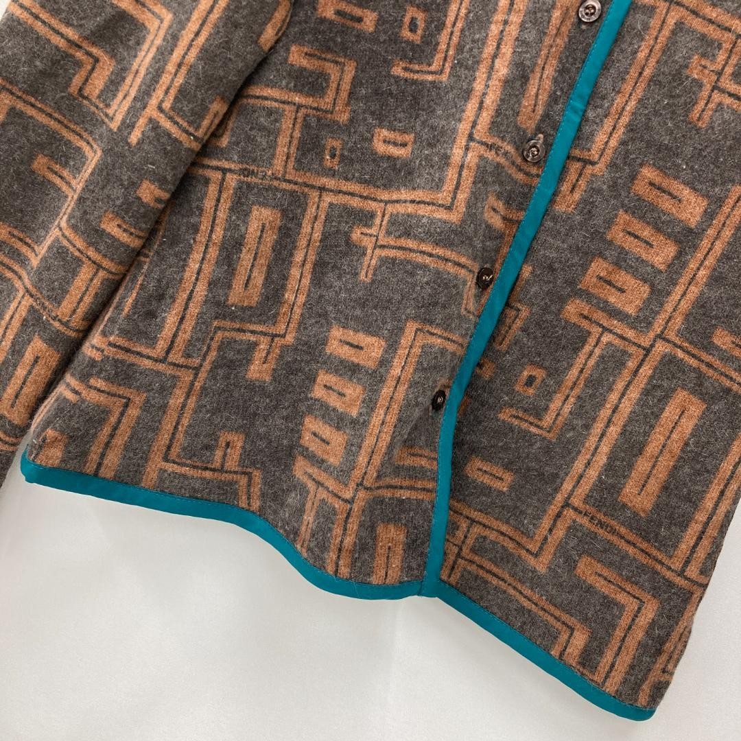 FENDI Jacket FF Asian fit M US size S Brown Authentic