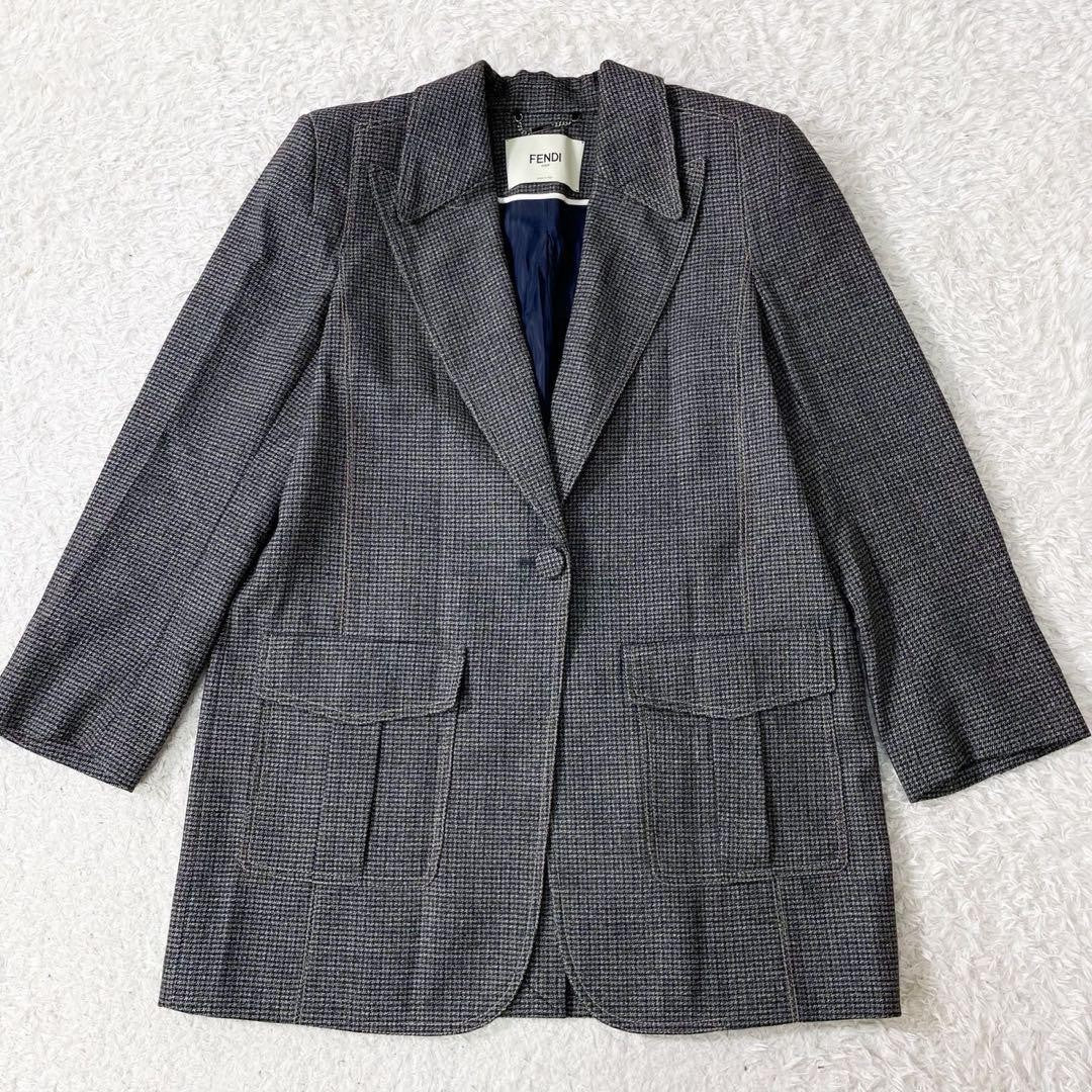 FENDI Jacket Asian fit 2XL 44 US size XL Gray Authentic