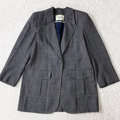FENDI Jacket Asian fit 2XL 44 US size XL Gray Authentic