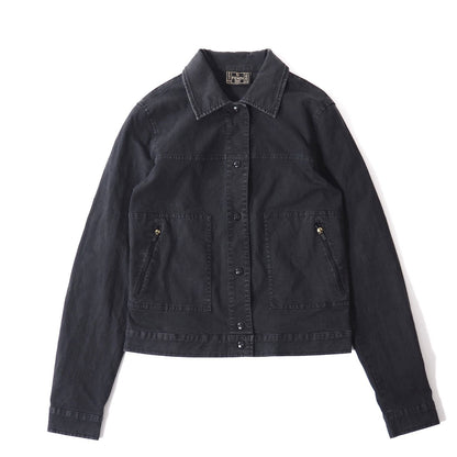 FENDI Denim Jacket FF Asian fit XL 42 US size L Dark Gray Authentic