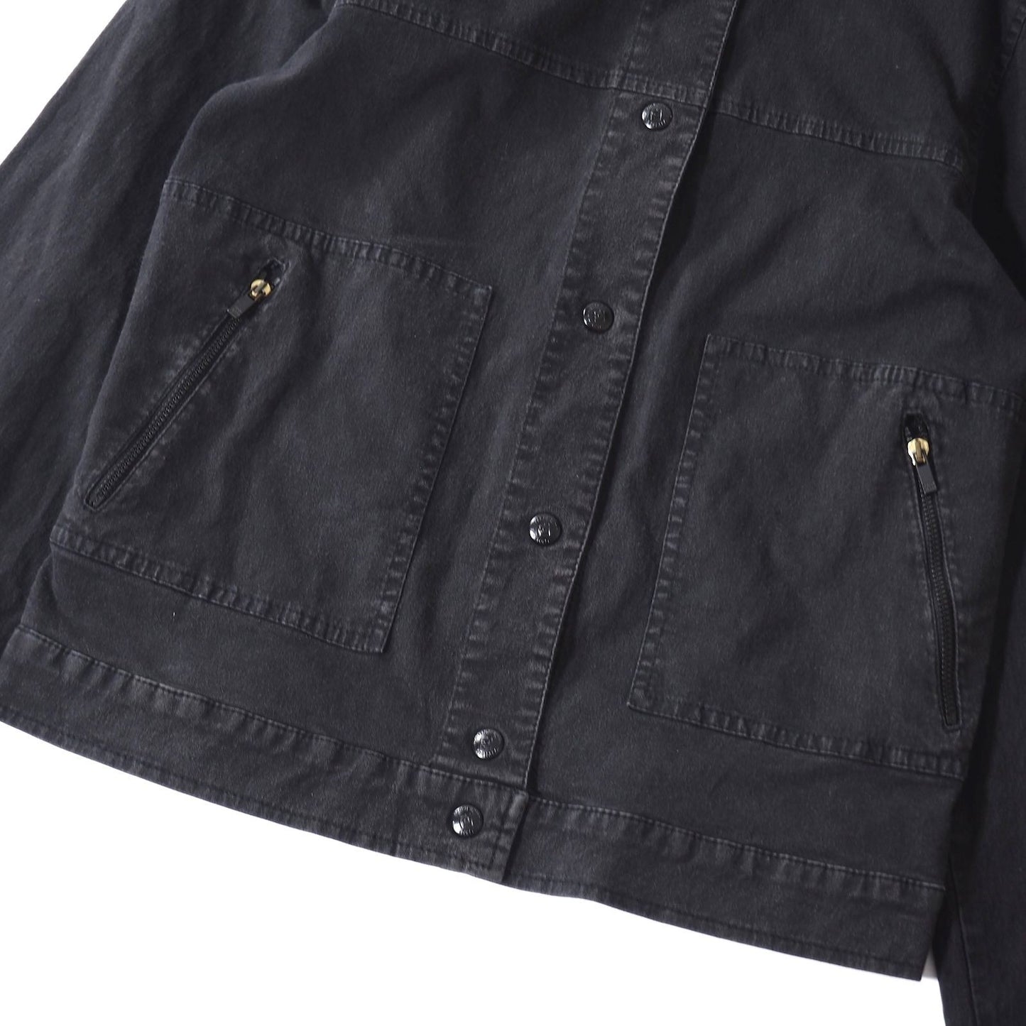 FENDI Denim Jacket FF Asian fit XL 42 US size L Dark Gray Authentic