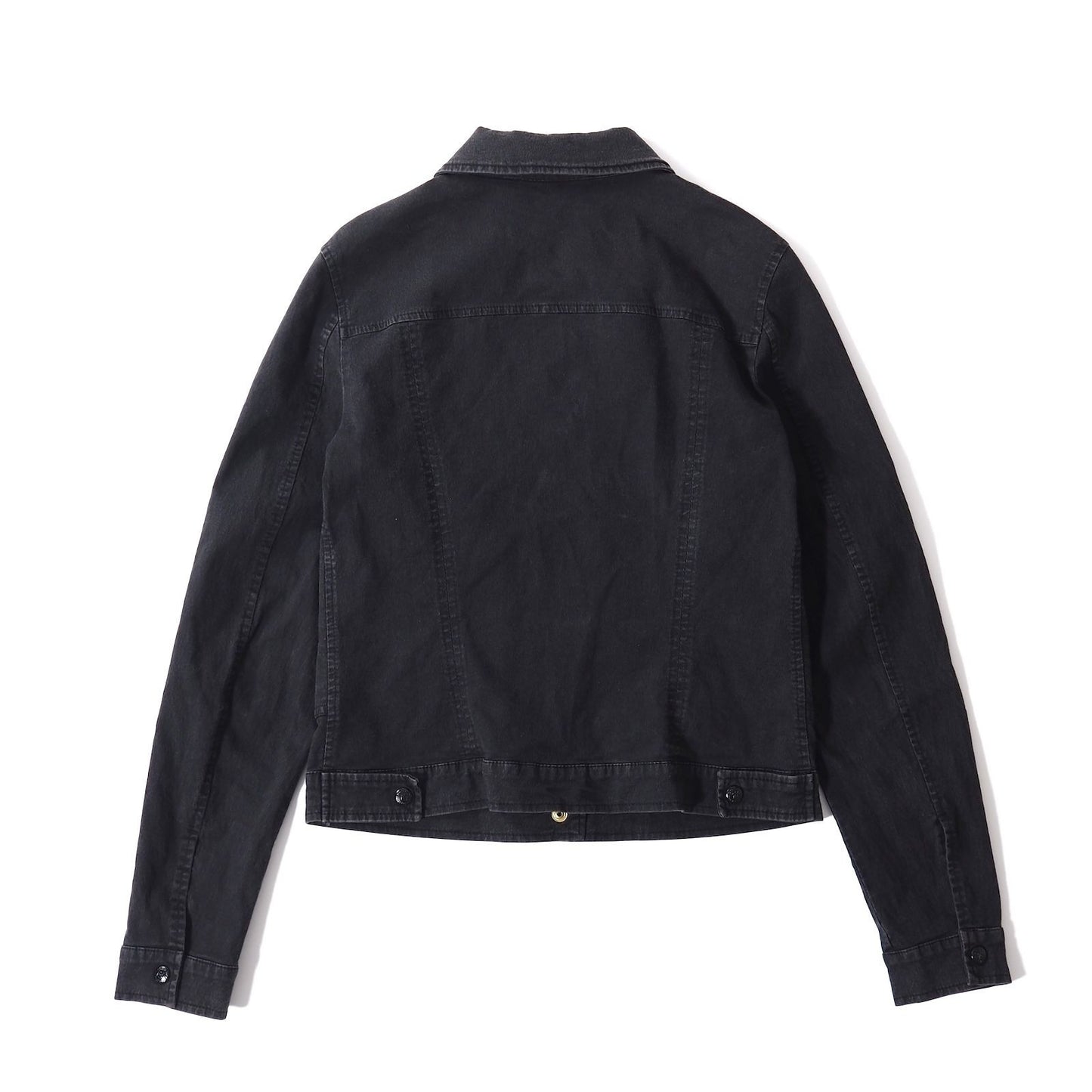 FENDI Denim Jacket FF Asian fit XL 42 US size L Dark Gray Authentic