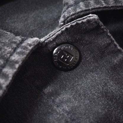 FENDI Denim Jacket FF Asian fit XL 42 US size L Dark Gray Authentic