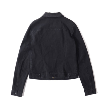 FENDI Denim Jacket FF Asian fit XL 42 US size L Dark Gray Authentic