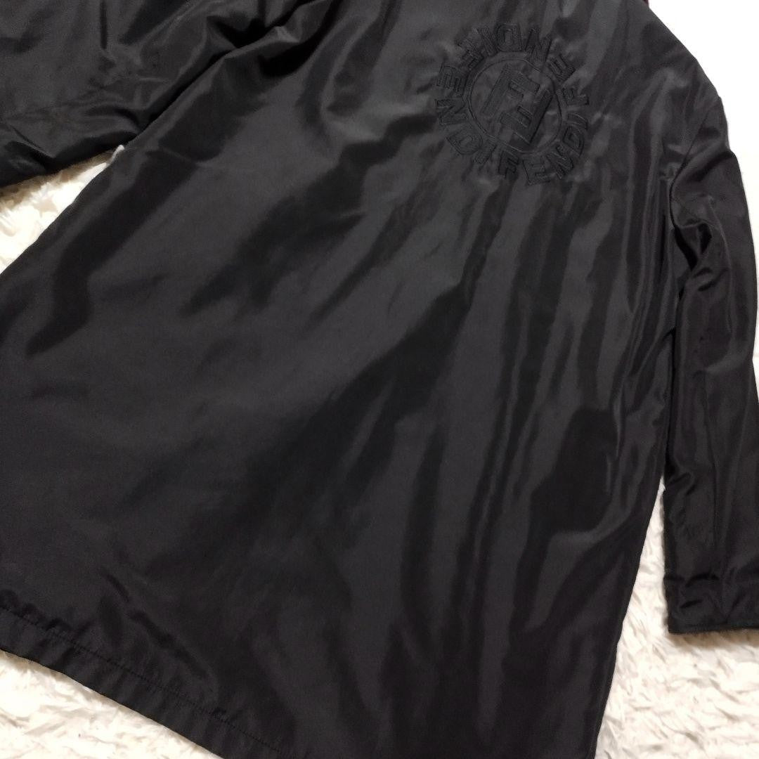 FENDI Coat FF FREE SIZE Black Red Dark Brown Authentic