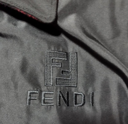 FENDI Coat FF FREE SIZE Black Red Dark Brown Authentic