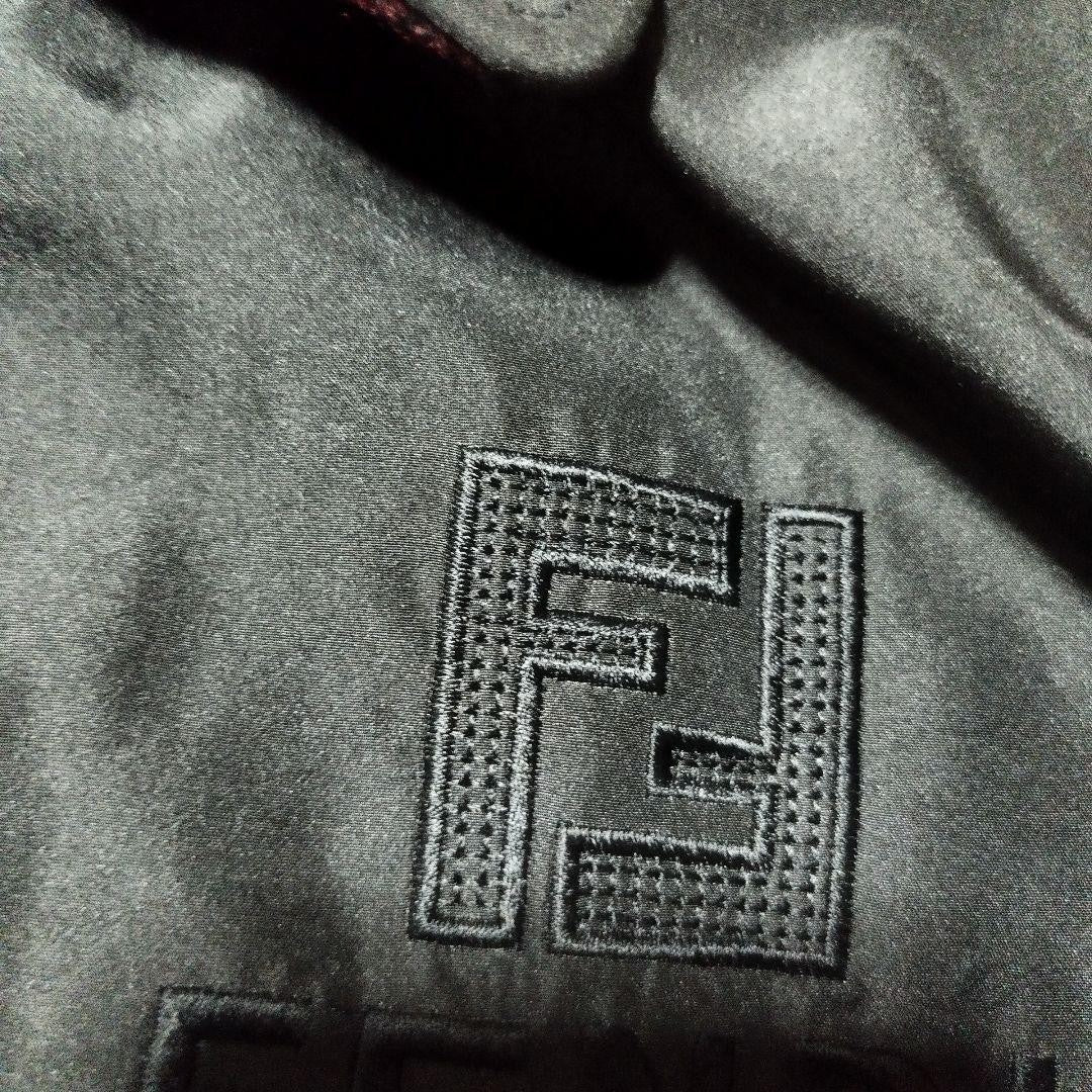 FENDI Coat FF FREE SIZE Black Red Dark Brown Authentic