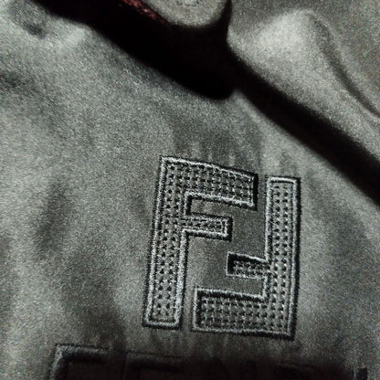 FENDI Coat FF FREE SIZE Black Red Dark Brown Authentic