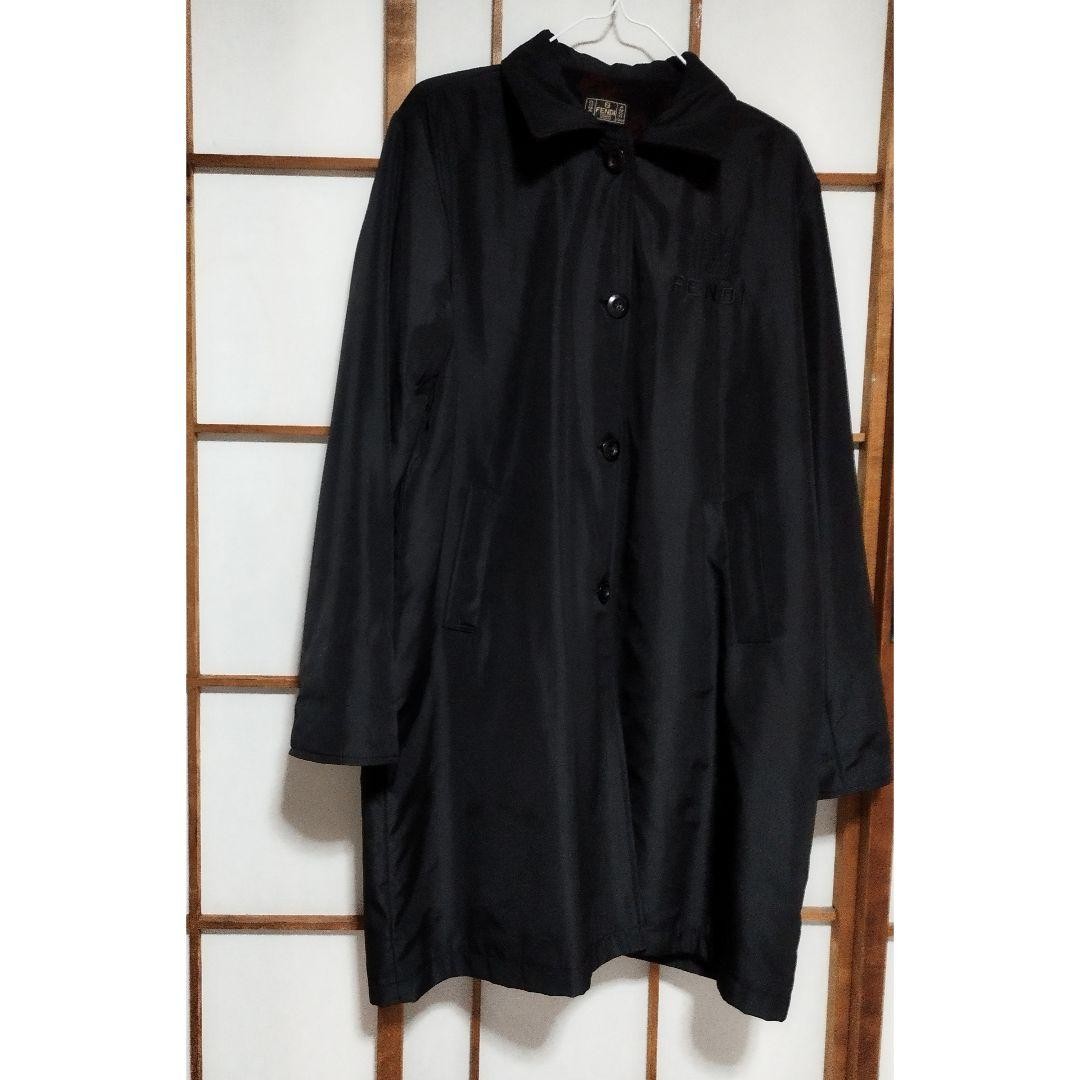 FENDI Coat FF FREE SIZE Black Red Dark Brown Authentic