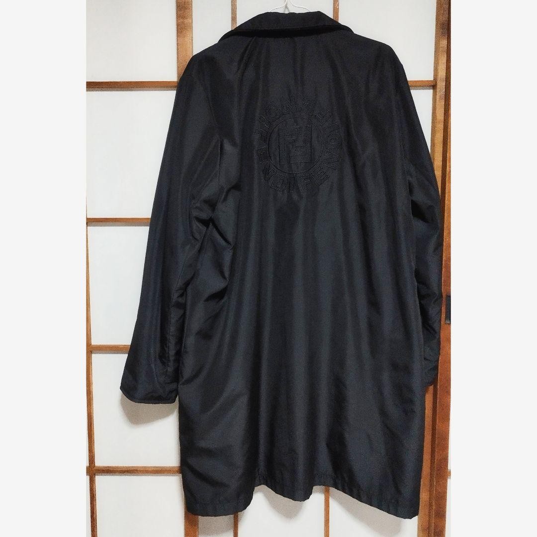 FENDI Coat FF FREE SIZE Black Red Dark Brown Authentic