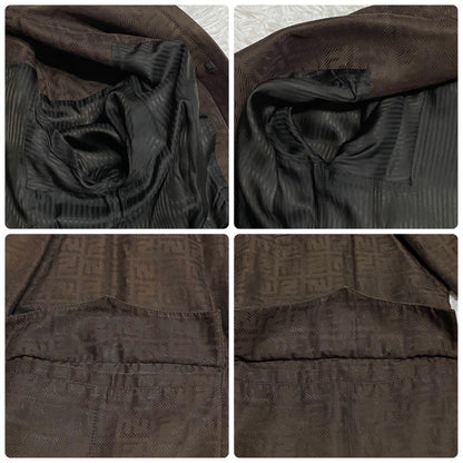 FENDI Coat FF Zucca Asian fit 2XL 44 US size XL Brown Authentic