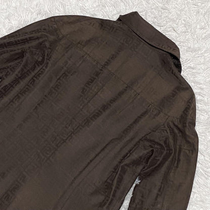 FENDI Coat FF Zucca Asian fit 2XL 44 US size XL Brown Authentic