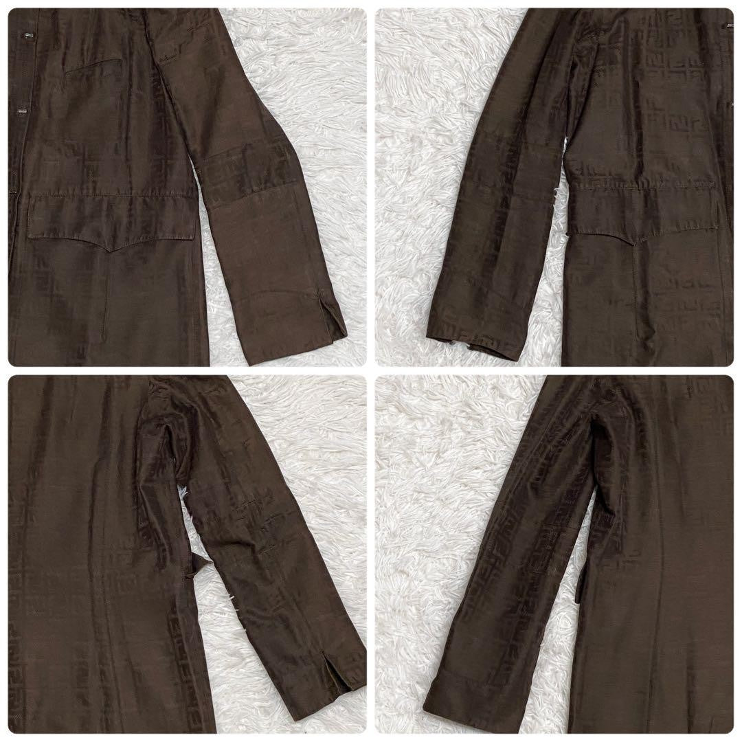 FENDI Coat FF Zucca Asian fit 2XL 44 US size XL Brown Authentic