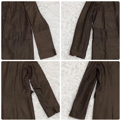 FENDI Coat FF Zucca Asian fit 2XL 44 US size XL Brown Authentic
