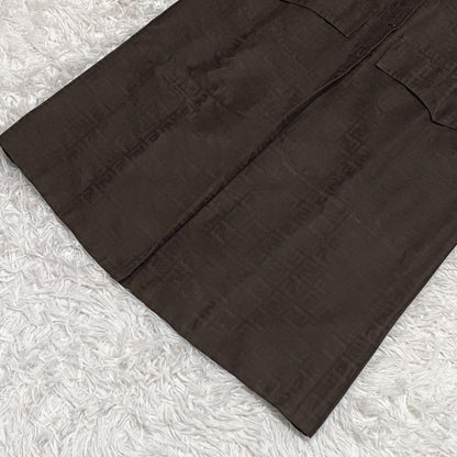 FENDI Coat FF Zucca Asian fit 2XL 44 US size XL Brown Authentic
