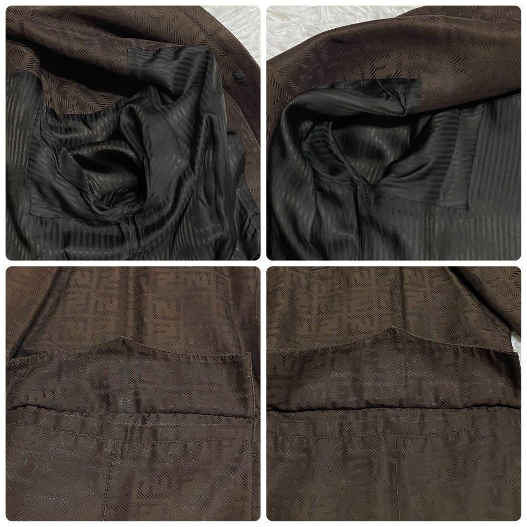 FENDI Coat FF Zucca Asian fit 2XL 44 US size XL Brown Authentic