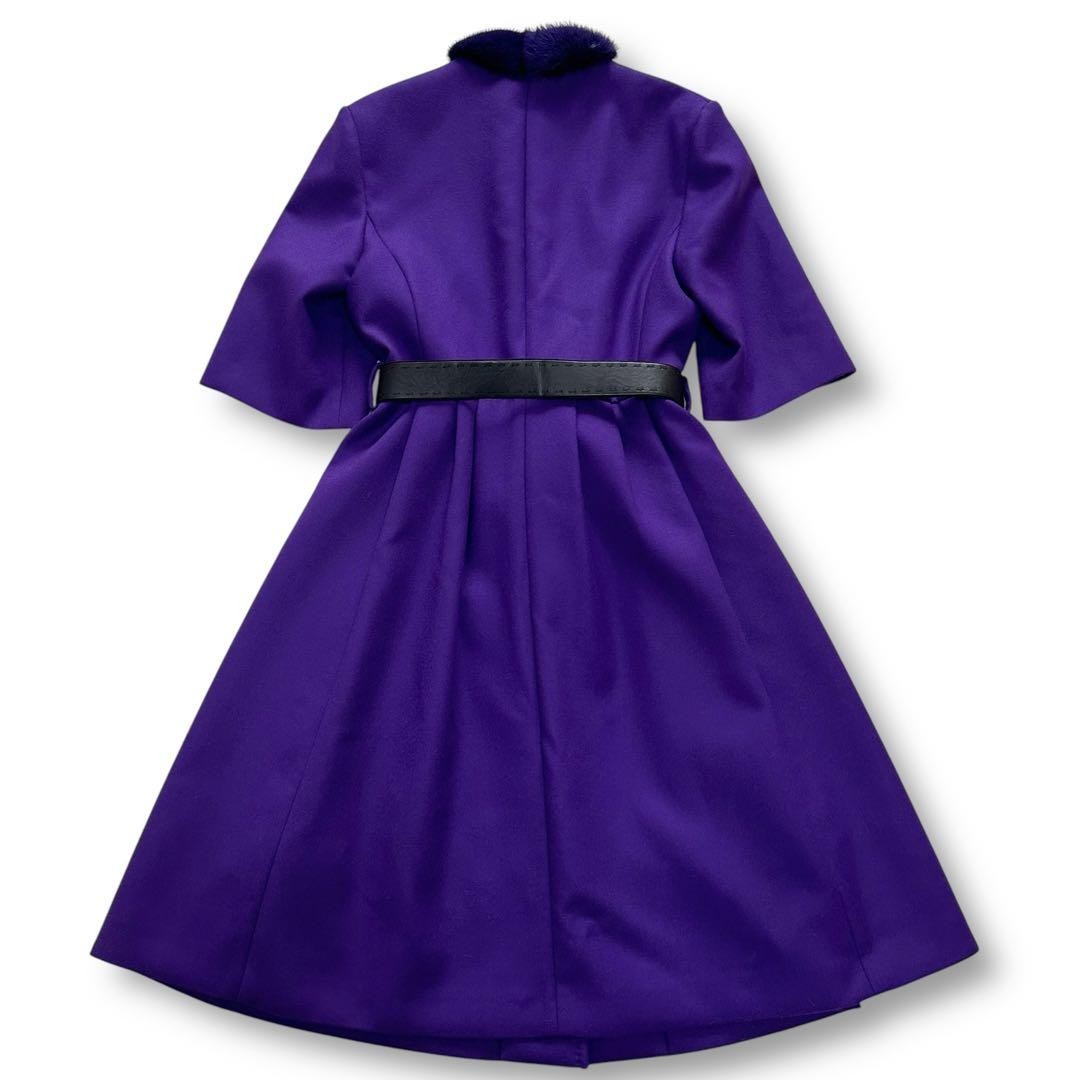 FENDI Coat Asian fit M 38 US size S 100% Cashmere Purple Authentic