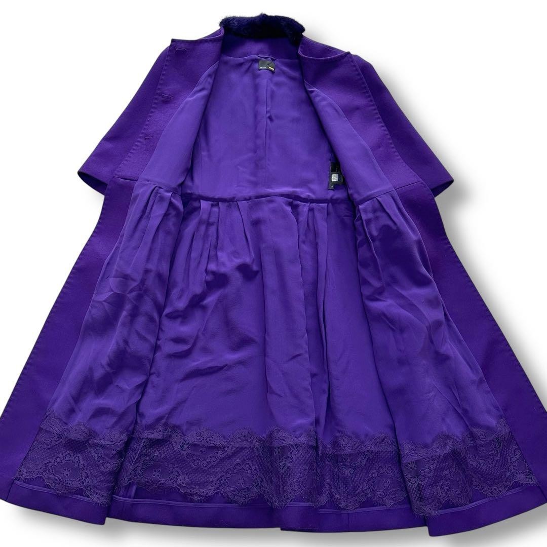 FENDI Coat Asian fit M 38 US size S 100% Cashmere Purple Authentic