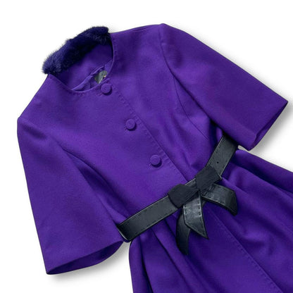 FENDI Coat Asian fit M 38 US size S 100% Cashmere Purple Authentic