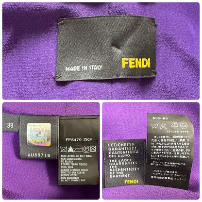 FENDI Coat Asian fit M 38 US size S 100% Cashmere Purple Authentic